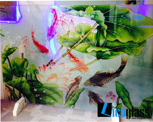  Tranh kính sen cá nghệ thuật